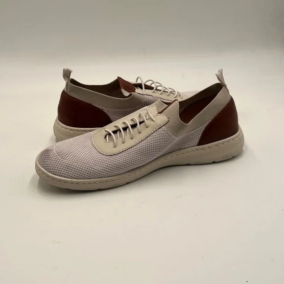 Born Marius Cream and Brown Sneakers with Breathable Fabric - Picture 6 of 8